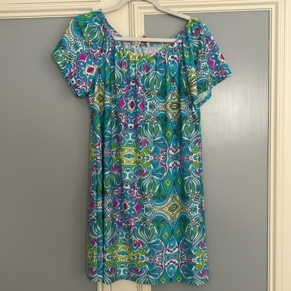 Jude Connally dress M Made in USA Beautiful Colorful Print